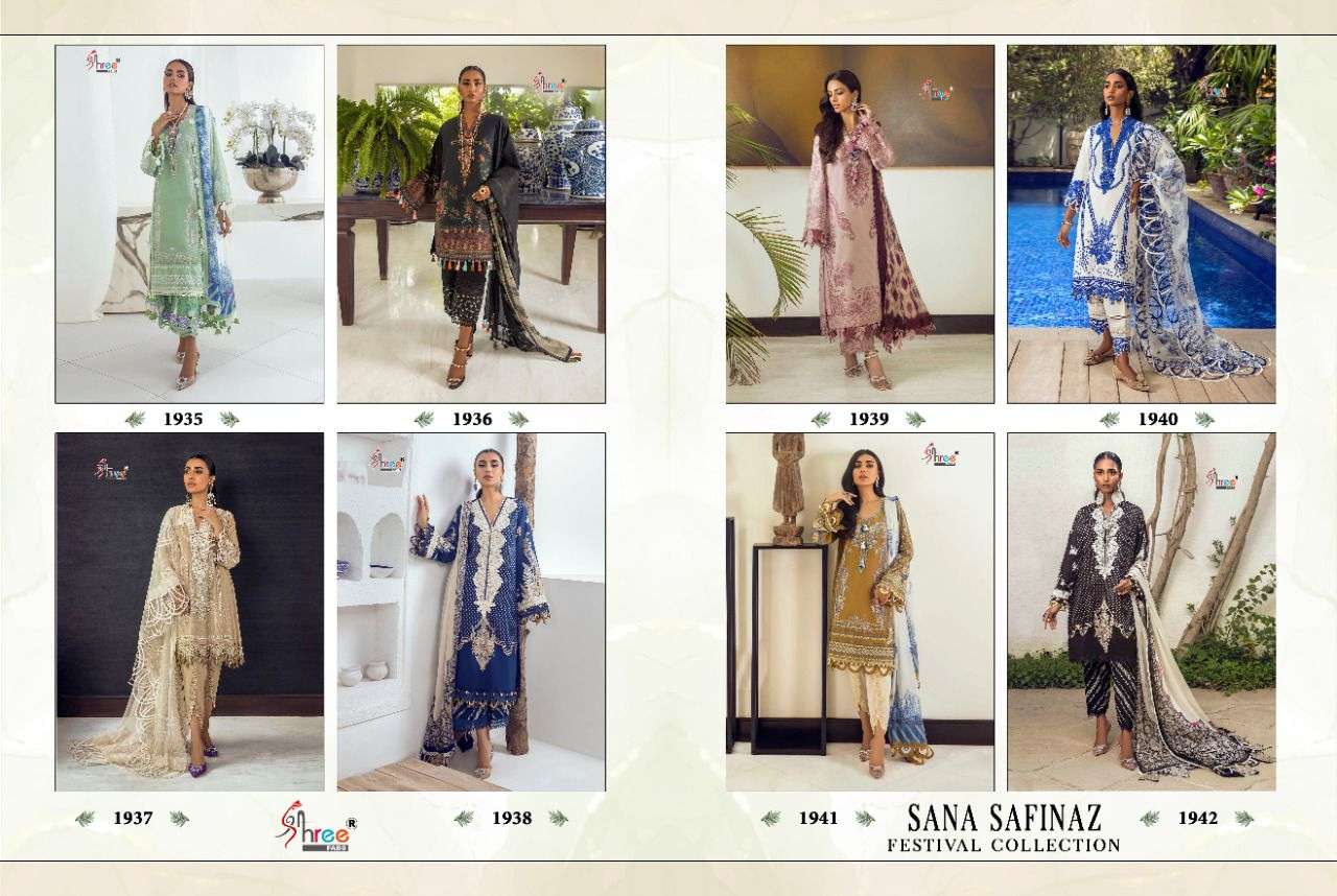 SHREE FABS PRESENTS SANA SAFINA FESTIVAL COLLECTION WHOLESALE PAKISTANI SUITS